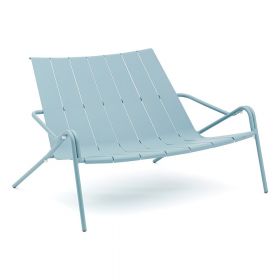 Bancă de grădină albastră din metal Fleole – Ezeis