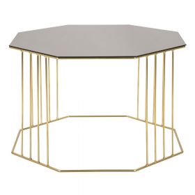 Măsuță de cafea neagră/aurie ø 45 cm Octagon - Mauro Ferretti