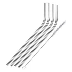 Set 4 paie curbate din inox pentru băuturi Westmark