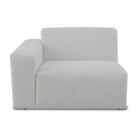 Modul pentru canapea alb cu tapițerie din stofă bouclé (cu colț pe partea stângă ) Roxy – Scandic