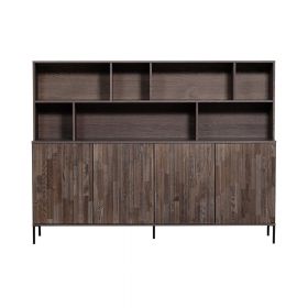 Bibliotecă maro cu aspect de lemn de frasin 200x150 cm Gravure – WOOOD