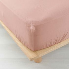 Cearceaf roz din muselină cu elastic 160x200 cm Angelia – douceur d'intérieur