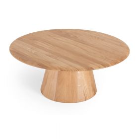 Măsuță de cafea în culoare naturală rotundă din lemn de stejar ø 80 cm Mushroom – Gazzda