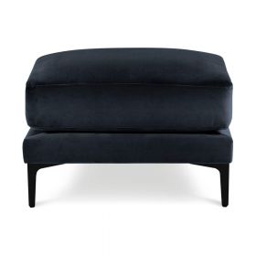 Taburet cu tapițerie din catifea Kooko Home Harmony, albastru închis