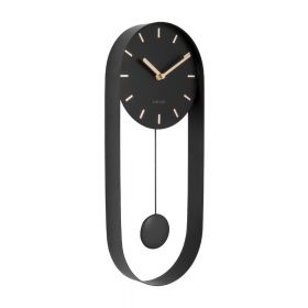 Ceas de perete cu pendul Karlsson Charm, negru