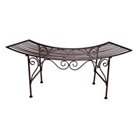 Bancă de grădină din metal negru-maro închis Fuego - Garden Pleasure