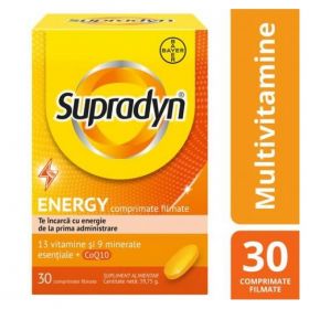 Multivitamine si minerale Supradyn Energy cu Coenzima Q10, 30 comprimate filmate, Bayer