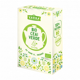 Ceai verde bio, 15 plicuri, Vedda