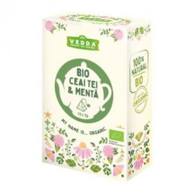 Ceai de tei cu menta, 15 plicuri, Vedda