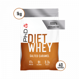 Pudra proteica cu aroma de caramel sarat Diet Whey, 1kg, PhD