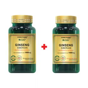 Pachet Ginseng Siberian, 60 + 30 tablete, Cosmopharm