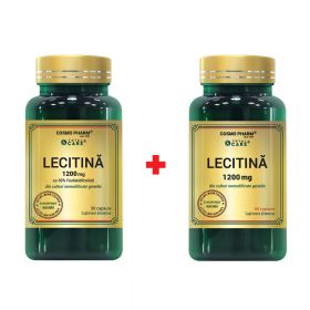 Pachet Lecitina 1200mg, 60 + 30 capsule, Cosmopharm