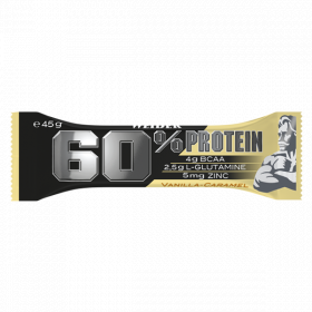 Baton proteic cu aroma de Vanilla-Caramel 60% Protein Bar, 45g, Weider