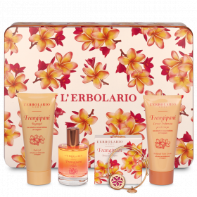 L'Erbolario Frangipani Pachet Apa de parfum 50ml + Gel de dus 100ml + Crema de corp 100ml