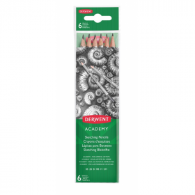 Creioane Grafit 2h-3b Derwent Academy, Blister, 6 Buc/set, Negru