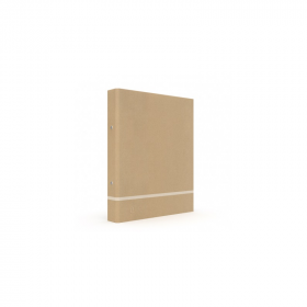Caiet Mecanic Oxford Touareg, Carton Reciclat, 4 Inele D25mm, Cotor 35mm - Kraft/alb