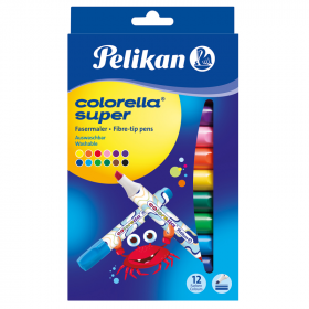Carioca Colorella Super 411, Set 12 Culori, Varf Tesit
