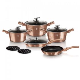 Set oale marmorate 11 piese Rose Gold Berlinger Haus BH 6191