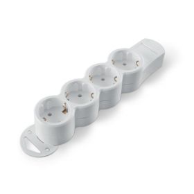 Prelungitor fara cablu, 4x2P+E 16A, fara intrerupator, alb, Scame