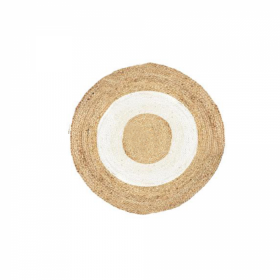 Covor JUTE din iuta naturala, crem + alb, 60 cm
