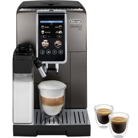 Espressor automat De'Longhi Dinamica Plus ECAM380.95.TB, 1450 W, 15 bar, 1.8 l, 2 Carafe pentru lapte, Gri inchis