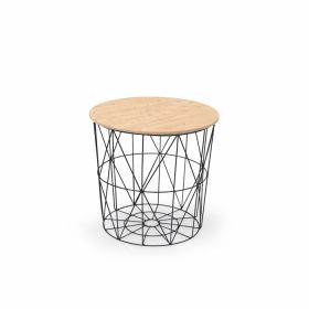Masa cafea MARIFFA, natural + negru, ,Ĺ 42 cm