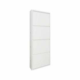 Pantofar Quarter, cu 4 rafturi, alb, 55x15x137 cm