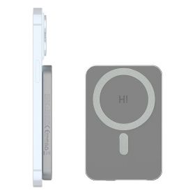 Baterie externa pentru iPhone Hinovo MB1-5000 Magsafe Power Bank 5000mAh, Atasare magnetica, Incarcare Wireless