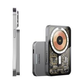 Baterie externa pentru iPhone si Android HINOVO MB1-5000X, 5000mAh, Cyberpunk Style, Incarcare Wireless, functie MagSafe