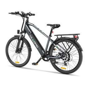 Bicicleta electrica Ulzomo Metro 26 E-bike, 250W, 36V 17Ah, autonomie 100km, viteza maxima 25km/h, Gray, 26''