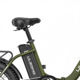 Bicicleta electrica pliabila ULZOMO E-bike Dolphin 20, 350W, 36V 13Ah, autonomie 89km, viteza maxima 25km/h, Green, 20''