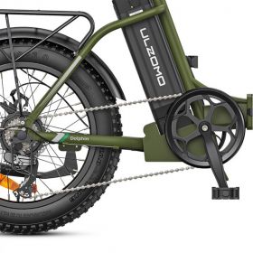 Bicicleta electrica pliabila ULZOMO E-bike Dolphin 20, 350W, 36V 13Ah, autonomie 89km, viteza maxima 25km/h, Green, 20''