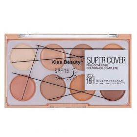 Paleta corectoare iluminator si contur, Kiss Beauty, Super Cover, Mini, 01
