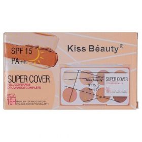 Paleta corectoare iluminator si contur, Kiss Beauty, Super Cover, Mini, 01