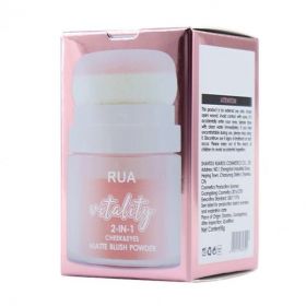 Fard de Obraz Mat, RUA, Vitality Blush, cu Burete Aplicator, 01, 8 g