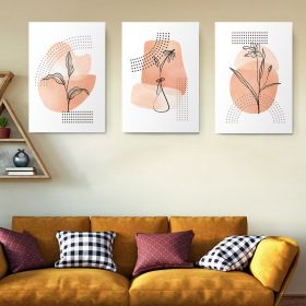 Set 3 tablouri Boho flori forme abstracte - Dimensiune multicanvas: 3 tablouri 30x45 cm