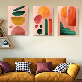 Set 3 tablouri Boho minimalism forme geometrice - Dimensiune multicanvas: 3 tablouri 50x70 cm