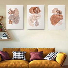 Set 3 tablouri Boho minimalism frunze Monstera - Dimensiune multicanvas: 3 tablouri 50x70 cm