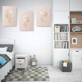 Set 3 tablouri Boho minimalism frunze flori variate - Dimensiune multicanvas: 3 tablouri 30x45 cm