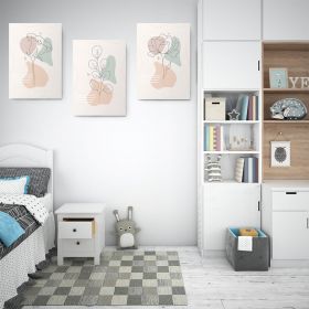 Set 3 tablouri Boho minimalism frunze flori variate - Dimensiune multicanvas: 3 tablouri 30x45 cm