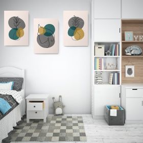 Set 3 tablouri Boho minimalism frunze profil femeie - Dimensiune multicanvas: 3 tablouri 60x90 cm