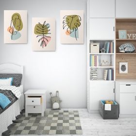 Set 3 tablouri Boho minimalism frunze variate - Dimensiune multicanvas: 3 tablouri 40x60 cm