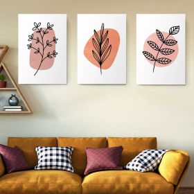 Set 3 tablouri Boho minimalism frunze variate - Dimensiune multicanvas: 3 tablouri 30x45 cm