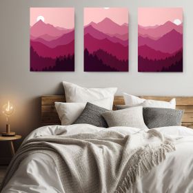 Set 3 tablouri Boho minimalism peisaj munte - Dimensiune multicanvas: 3 tablouri 80x120 cm
