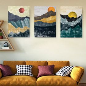 Set 3 tablouri Boho minimalism peisaj munti - Dimensiune multicanvas: 3 tablouri 60x90 cm