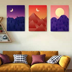 Set 3 tablouri Boho minimalism peisaj munti brazi - Dimensiune multicanvas: 3 tablouri 80x120 cm
