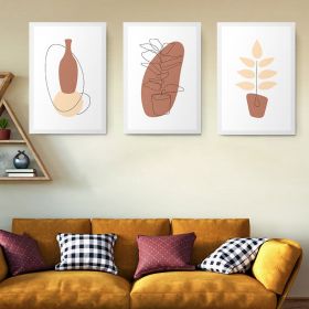 Set 3 tablouri Boho minimalism plante - Dimensiune multicanvas: 3 tablouri 50x70 cm