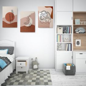 Set 3 tablouri Boho minimalism plante femeie flori - Dimensiune multicanvas: 3 tablouri 80x120 cm