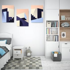 Set 3 tablouri arhitectura moderna structuri geometrice - Dimensiune multicanvas: 3 tablouri 30x45 cm