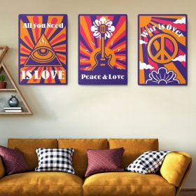 Set 3 tablouri hippie postere muzica - Dimensiune multicanvas: 3 tablouri 40x60 cm
